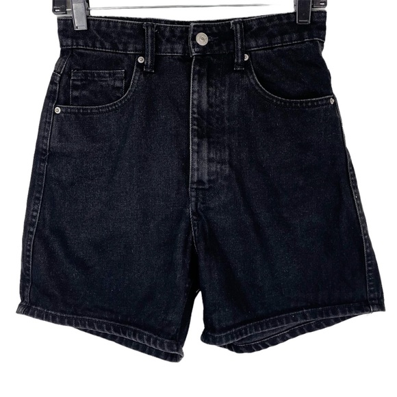 Zara Bermuda Mom Short Black Denim Shorts Sz 0 - Picture 2 of 8